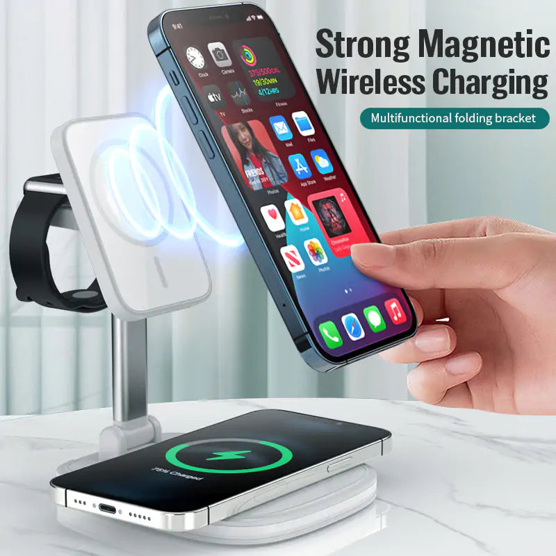 3in1 15W Folding Wireless Magnetic Charger