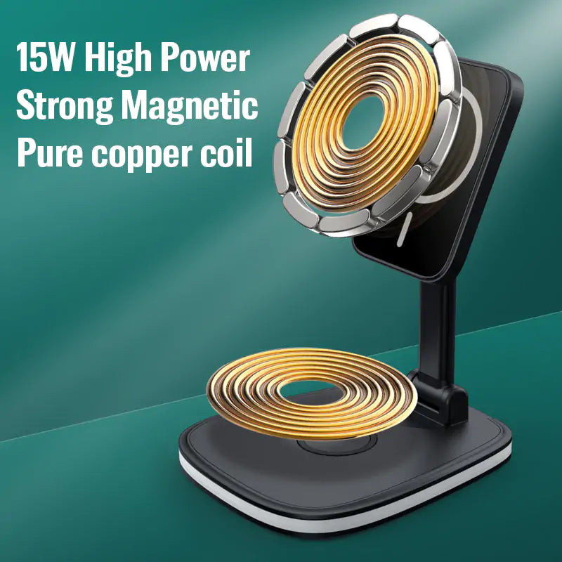 3in1 15W Folding Wireless Magnetic Charger