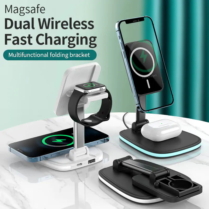 3in1 15W Folding Wireless Magnetic Charger